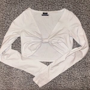 White Crop Long Sleeve (Urban Outfitters)